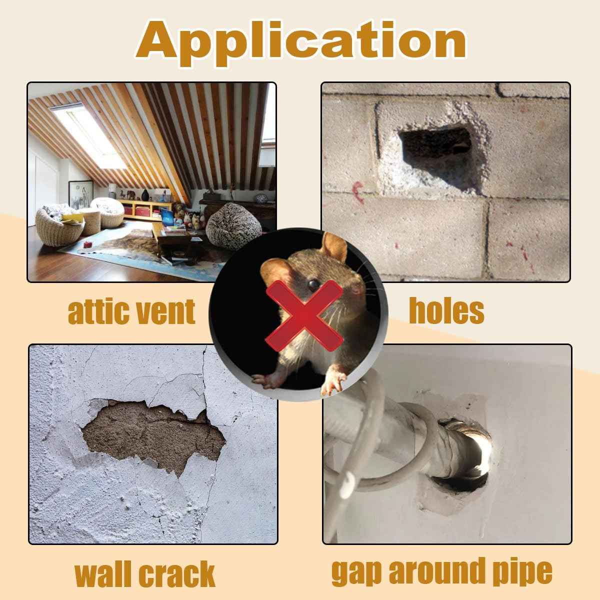 Apalie 4Pack Steel Wool for Mice Control 3.2" x10.5 ft Wool, Gap Filler for Home & Garage, DIY Bundle with Gloves & Scissors