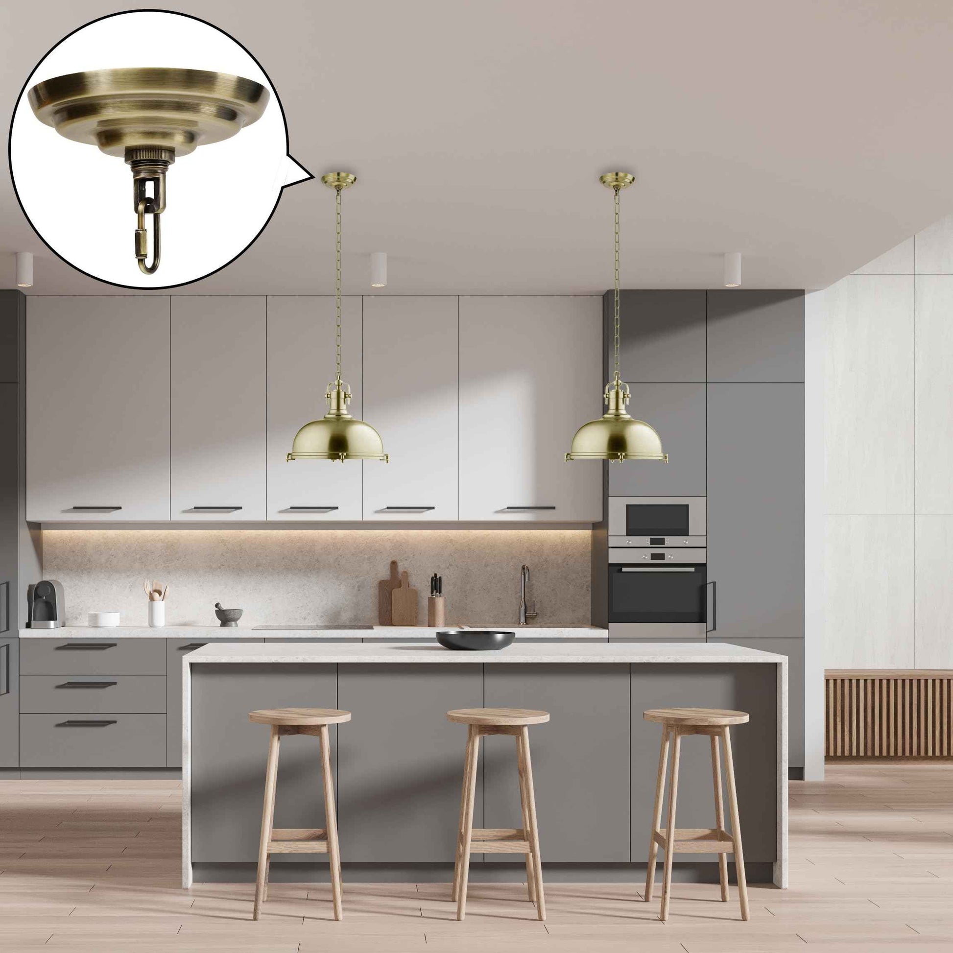 MAYOMAJO 5-5/16 Inch Light Canopy Kit with 6 Feet Hanging Chain, Heavy Duty, Replacement Cover Plate for Chandelier, Pendant Light, Swag Light, Ceiling Fan, Flower Basket or DIY Projects (Bronze)