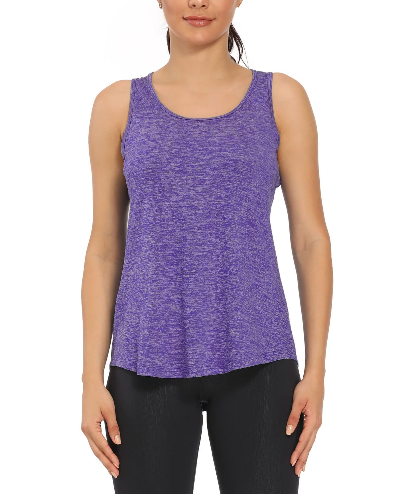 HLXFHB Workout Tank Tops for Women Gym Exercise Athletic Yoga Tops Racerback Sports Shirts (Dark Purple, Medium)