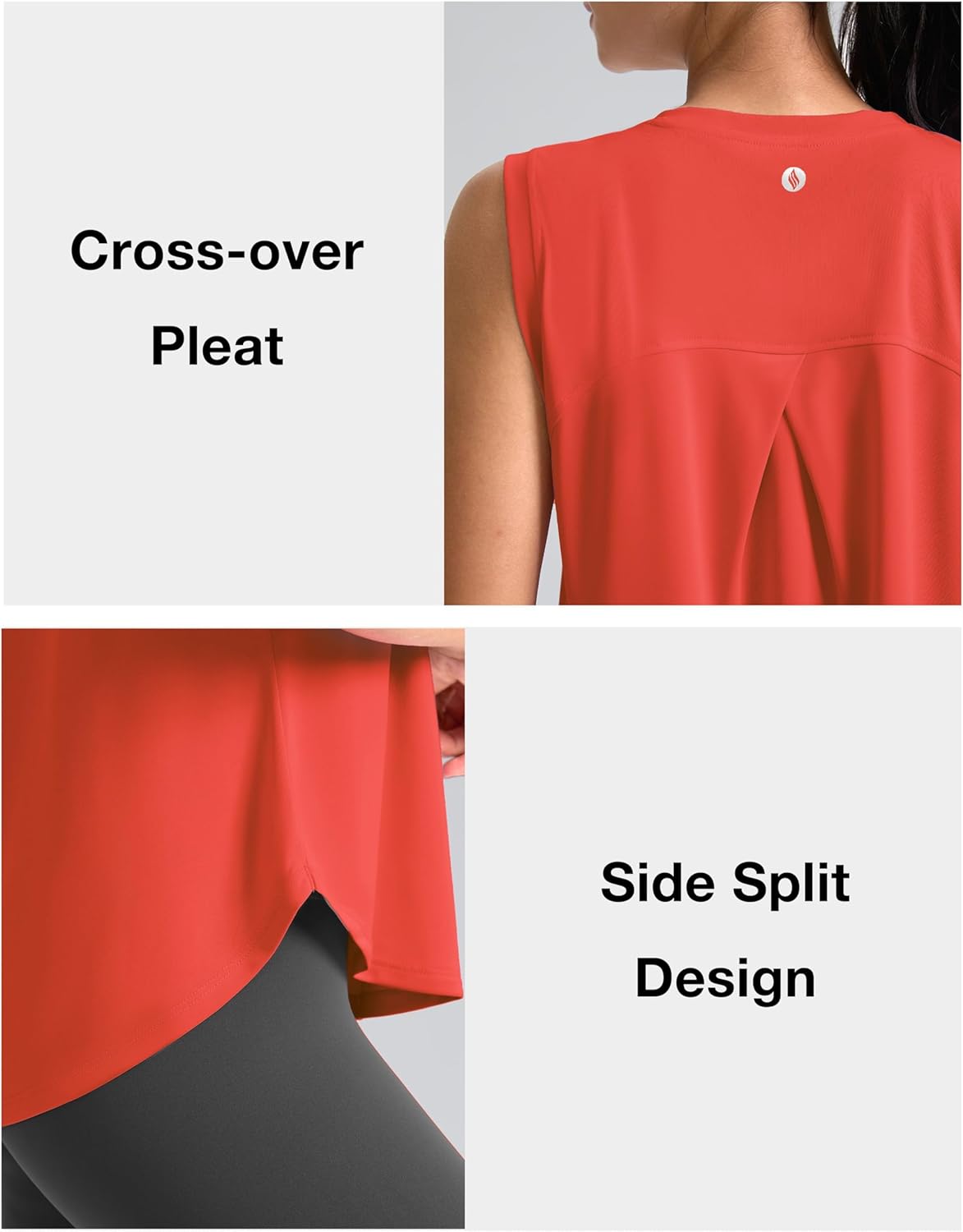 SANTINY Women's Sleeveless Workout Tops - Breathable Lightweight Yoga & Tennis Tank Shirts