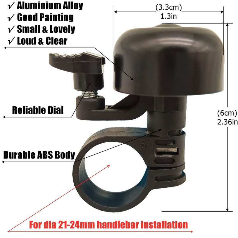 RYANGO Bike Bell, Cute Mini Bicycle Bell 2 Pack, Crisp Bike Bells for Adults and Kids, Bicycle Bells for Handlebars, Loud Cycling Ring Bell for Road Bike Mountain Bike Scooter