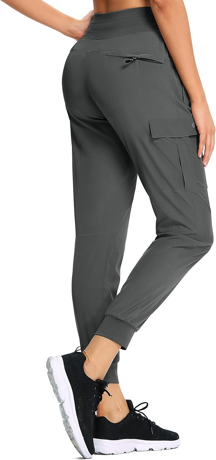 RlaGed Women's Hiking Pants - Lightweight Quick-Dry Joggers with Zipper Pockets | High Waist, UPF 50+