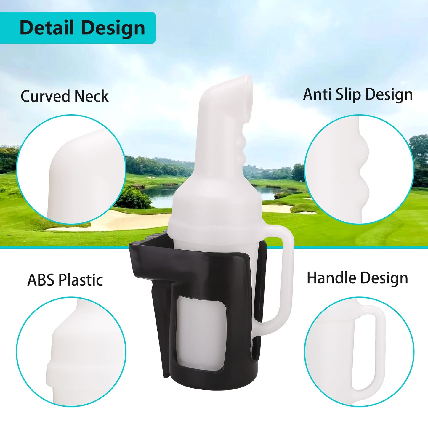 10L0L 2025 Newest Golf Cart Sand Bottle for Yamaha EZGO Club Car with Grip Hand Design, Divot Filler Sand Bottle Assembly with Rattle Proof Holder (2 Pack)