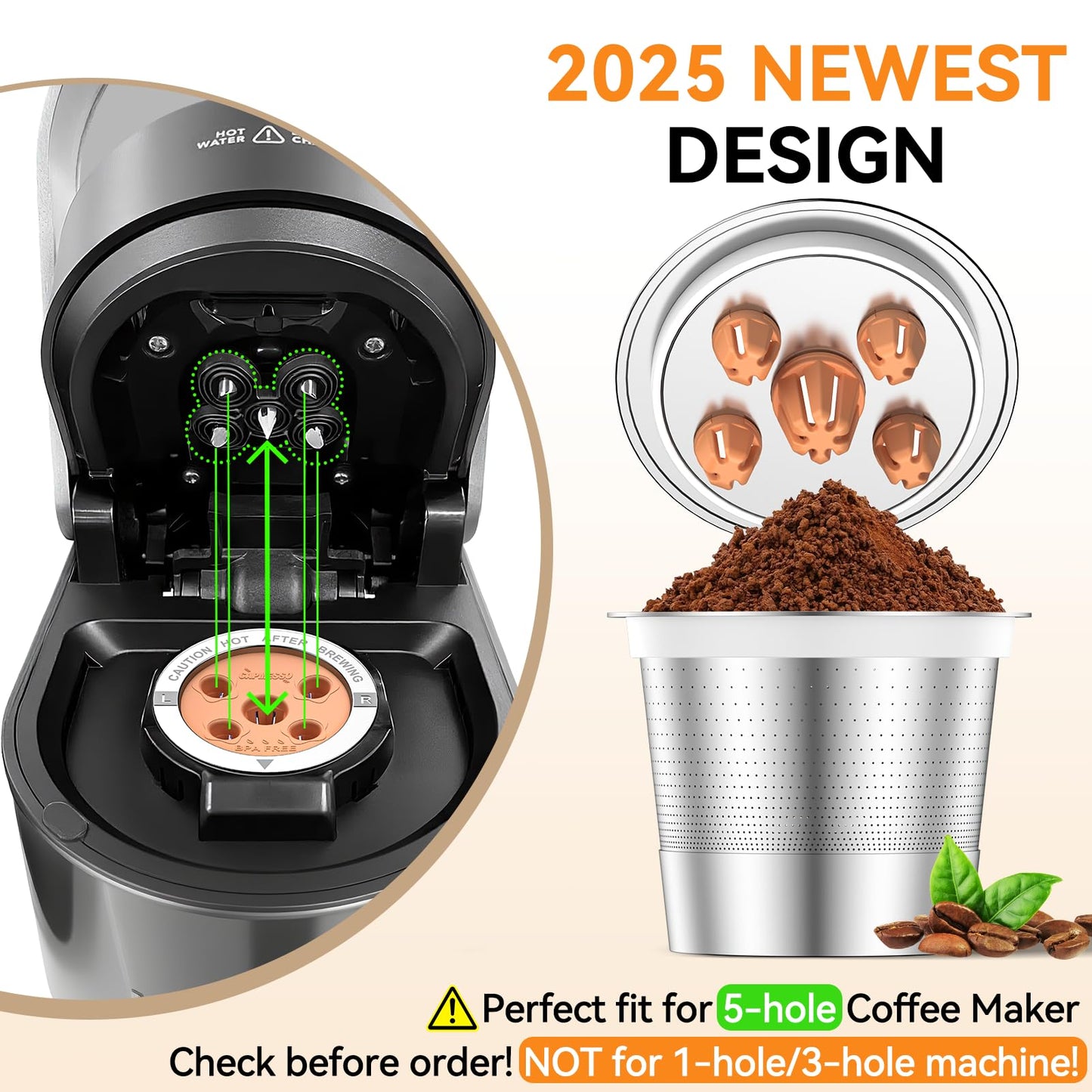 CAPMESSO Reusable K Cups for Keurig: 2025 Updated My K Cup Stainless Steel Coffee Filter Refillable Coffee Pods for K Supreme/K Slim/k-Duo Gen 2/K-Brew Chill with Multistream Technology (1 Pack)