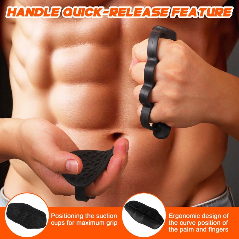 VZZNN 6 Pack Non-Slip Rubber Grips for Weight Lifting - 4 Hole Lifting Gloves with Storage Box for Men and Women Training Palm Protectors for Gym Intensive Training and Exercise (Black)
