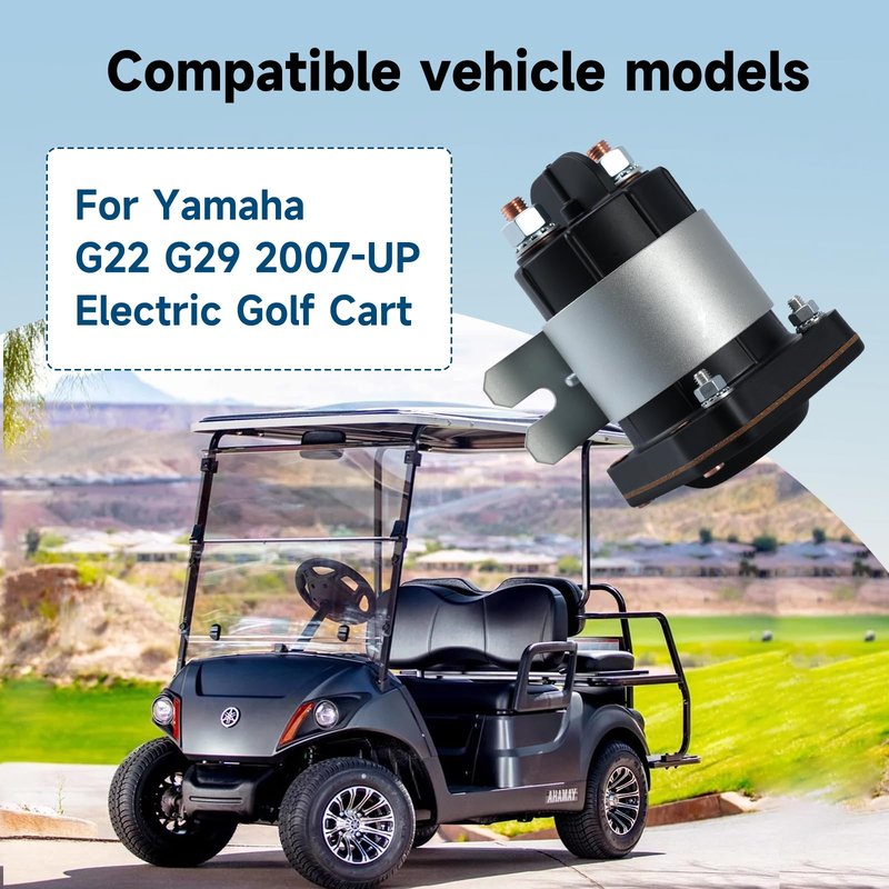 MIXOPOLY Golf Cart Solenoid, for Yamaha G22/G29 Drive 2007-up Electric Models, 48V 4 Terminal Heavy Duty Solenoid Assembly, Replace OEM Part Number: JU6-H1950-00-00, JU6H19500000