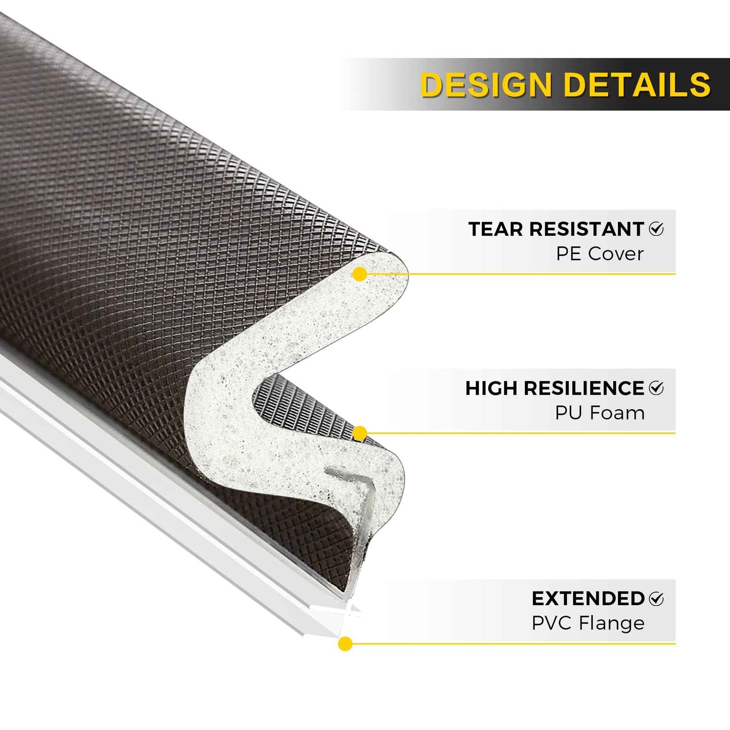 Weather Stripping Door Seal Strip Soundproof Q Foam Weather Stripping for Door Frame, Exterior Door Weather Stripping for Large Gap, Easy to Install（Brown, 21FT