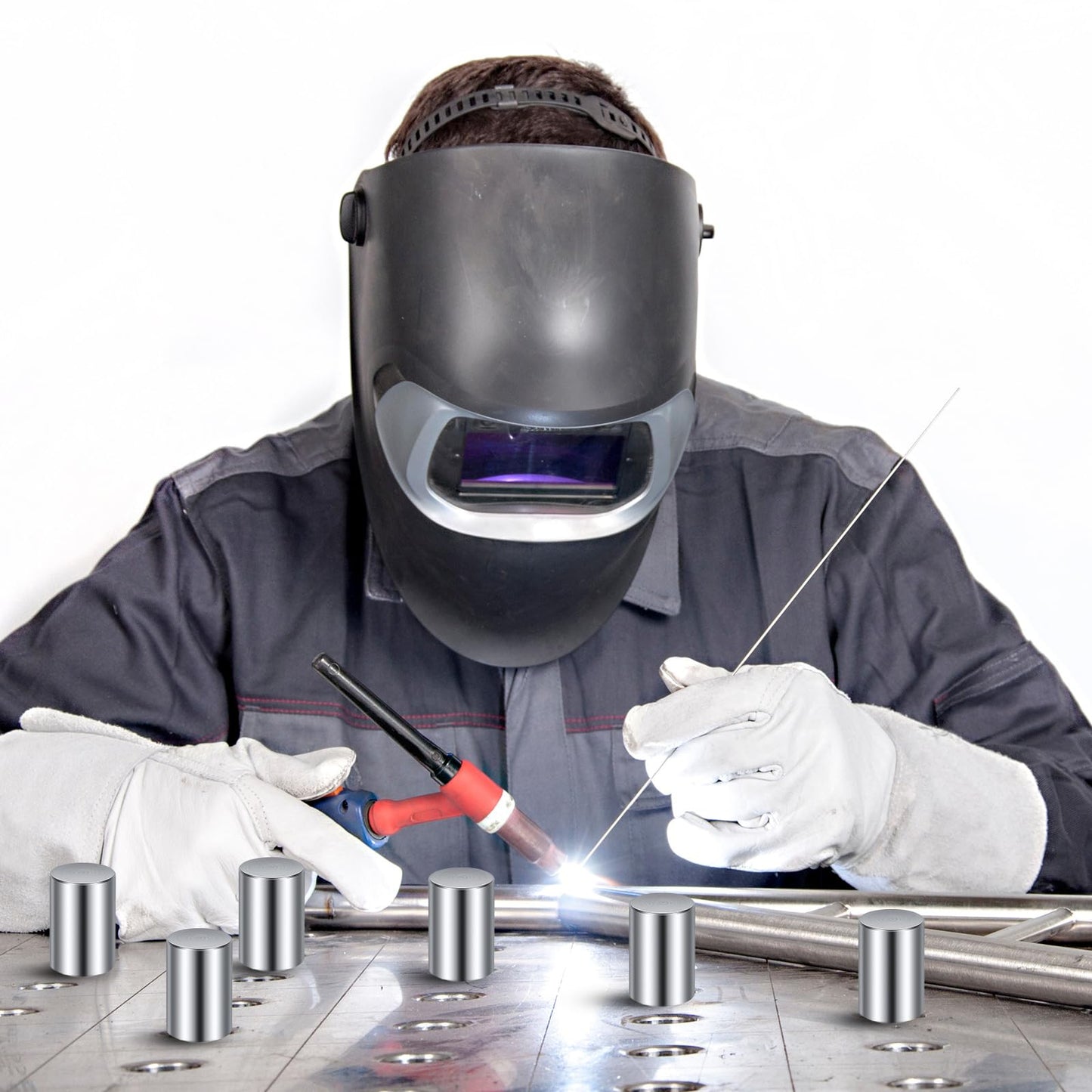 Hicarer 5 Pcs 5/8 x 1 x 1.5 Welding Table Fixture Pins Stop Alignment Square Quick Setup Fixturing Kit Welding Table Accessories for Portable Welding Table