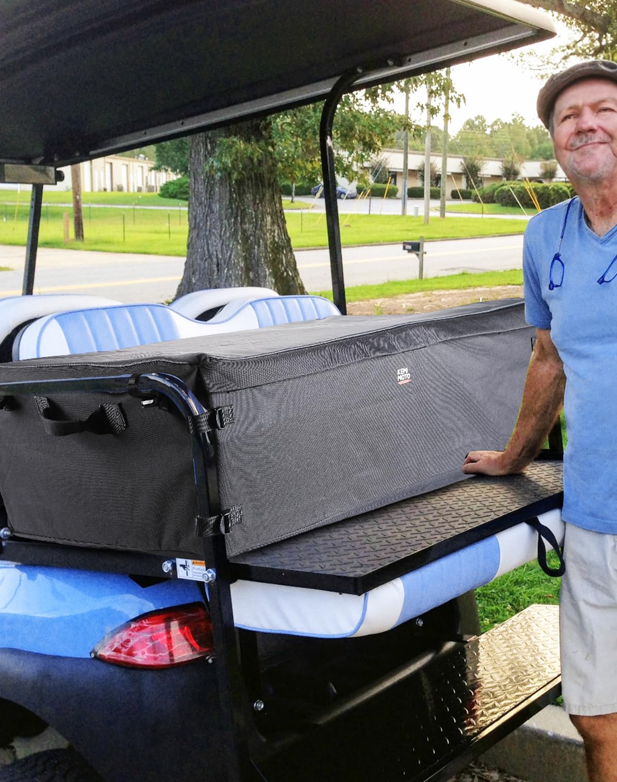 KEMIMOTO Universal Golf Cart Shopping Storage Bag for 2+2 Passengers Golf Cart, Compatible with Club Car, EZGO, Drive, and Kandi Electric Carts, Black
