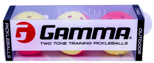 GAMMA Two Tone Training Pickleball Balls, High Visibility Outdoor Pickleballs, Ideal for All Levels of Play, Yellow/Red 3 Pack
