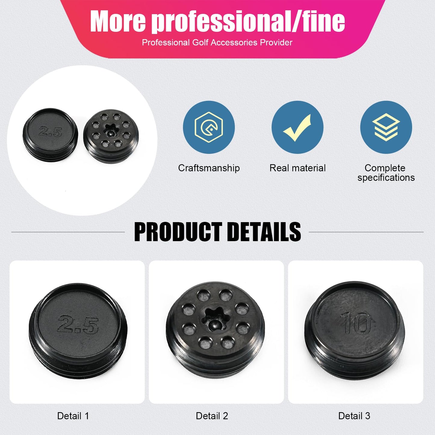 BoltonGolf Golf Weight Blocks Suitable for PXG Series Wooden Club Push Rod Counterweight Screw Golf Club Adjustment Swing Weight Parts. (1 pcs 15g)