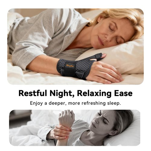 Ultra Breathable Thumb Brace for Right & Left Hand, [Upgraded Medical-Grade] Thumb Spica Splint for Trigger Thumb, Adjustable Thumb Support for Arthritis, De Quervains Tenosynovitis, Pain Relief, Tendonitis, Sprains