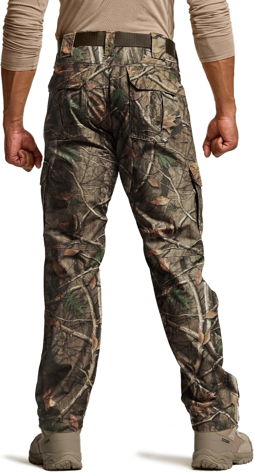 CQR Men's Tactical Pants, Water Resistant Ripstop Cargo Pants, Lightweight EDC Work Hiking Pants, Outdoor Apparel, Duratex Mag Pocket Print Hunting Camo, 36W x 32L