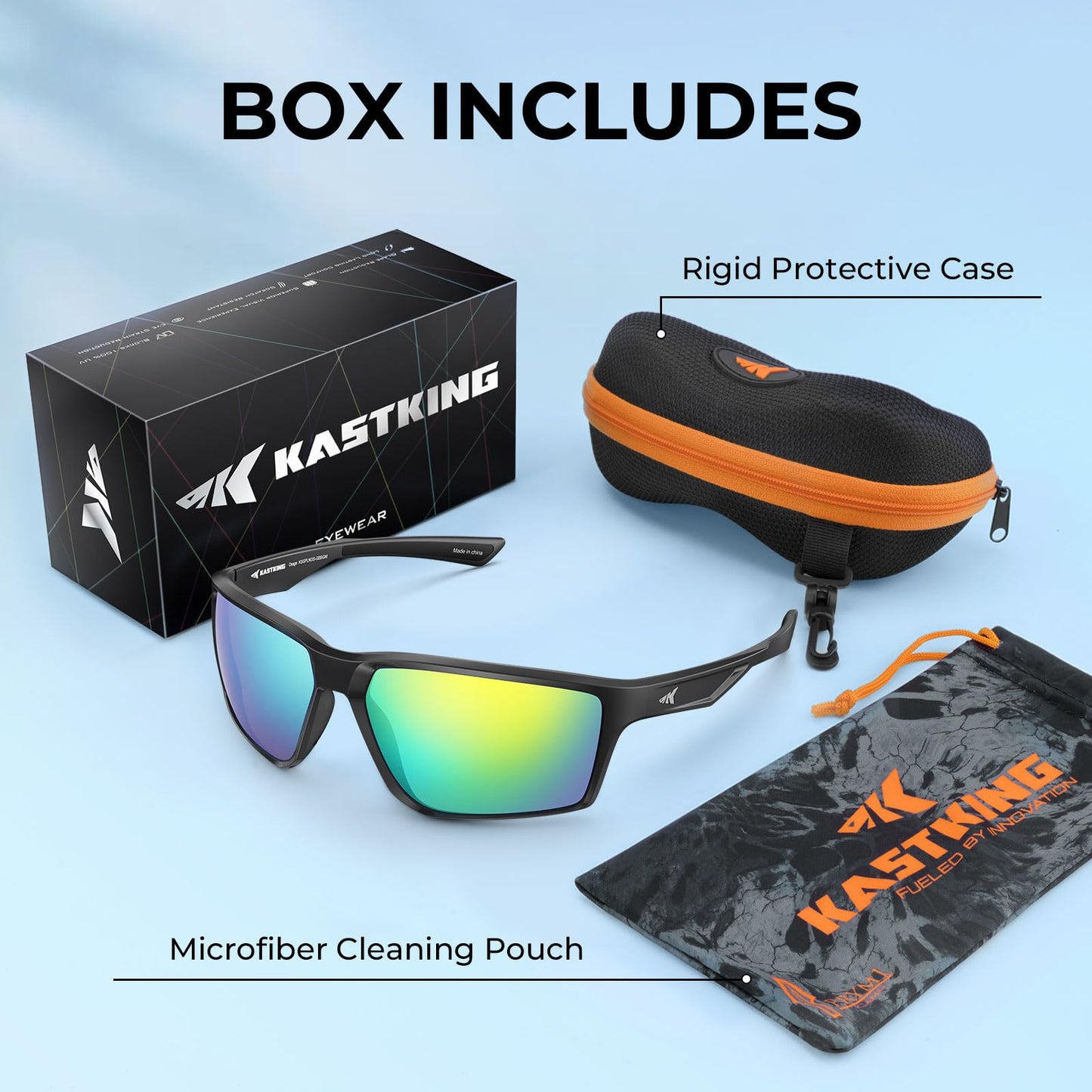 KastKing Osage Polarized Sport Sunglasses for Men and Women, Wrap Design