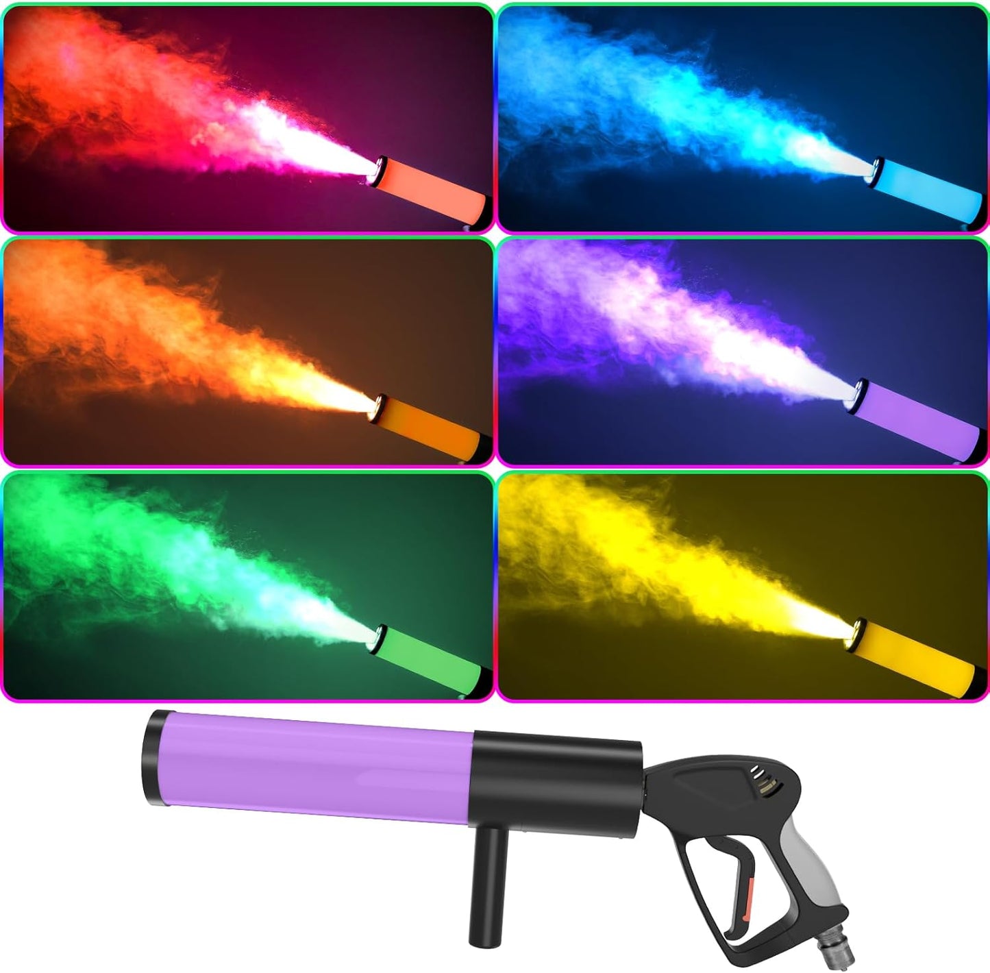 Skiennix Handheld CO2 Jet Blaster - RGB LED Smoke Machine for Events, Weddings & Parties | 1 Pack
