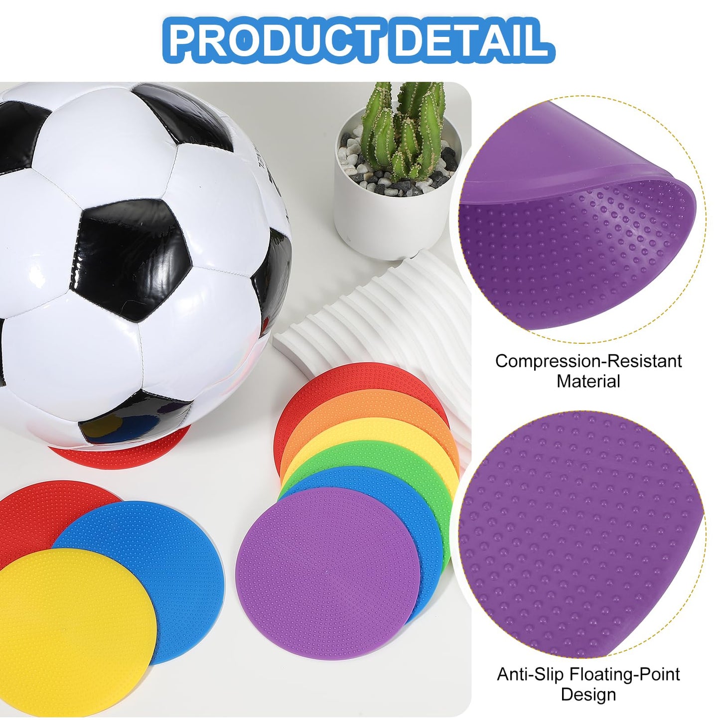 PATIKIL Spot Markers 4 Inch, 6 Pcs Non-Slip Floor Dots Agility Markers Flat Field Cones Poly Dots for Gym PE Speed Training Dance Soccer Basketball Sports, Purple
