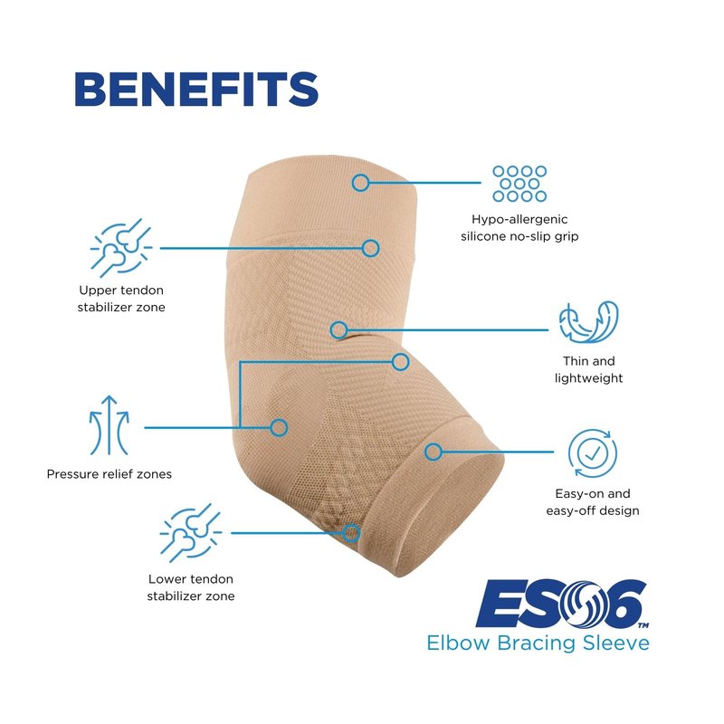 OrthoSleeve Tennis | Golfer's Elbow Brace for tendonitis, medial and lateral epicondylitis and general forearm and elbow pain
