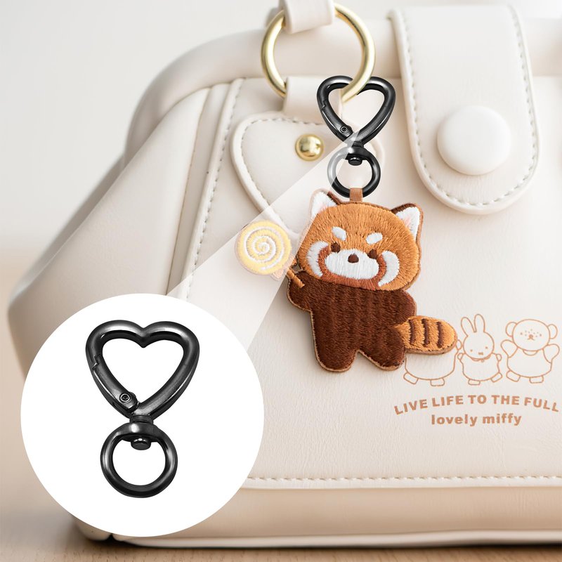 30Pcs Heart Shaped Carabiner Cute Heart Carabiner with Spring Snap Hook Zinc Alloy Swivel Keychain Clip Accessions for DIY Backpack Purse Luggage Tag