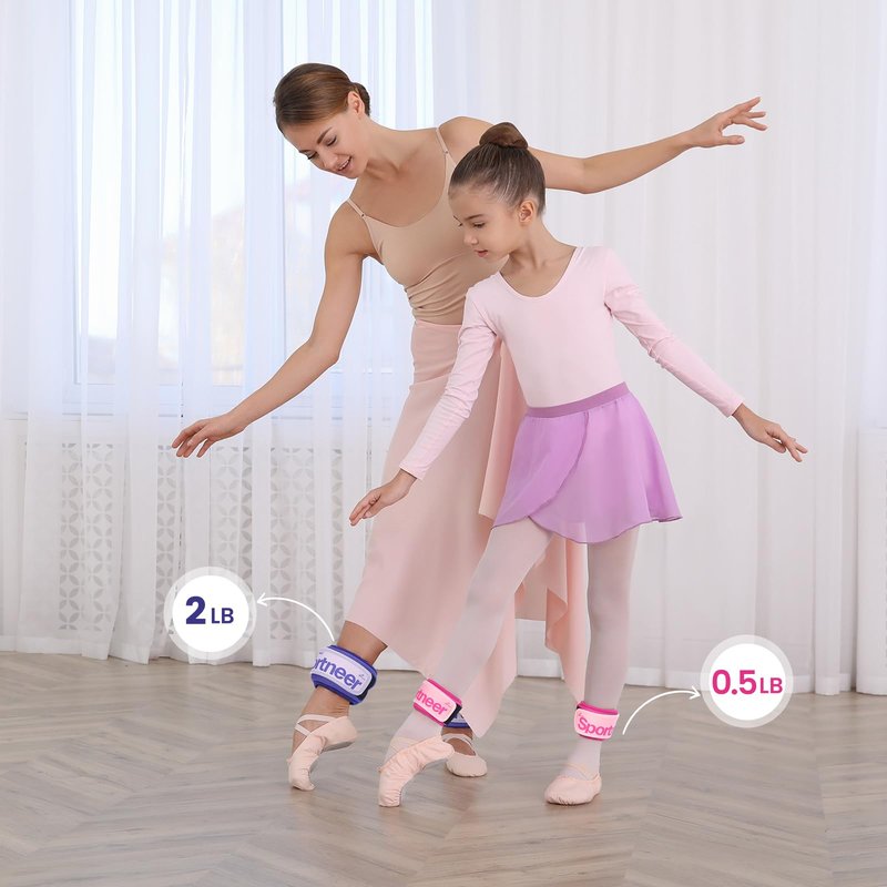 Sportneer Ankle Weights 0.5/1/2/3/5 LBS 1 Pair Wrist Leg Arm Weights for Women Men Kids Child with Adjustable Straps, Strength Weighted for Jogging Running Walking Fitness Gym Workout (Pink, 0.5 lbs x 2)