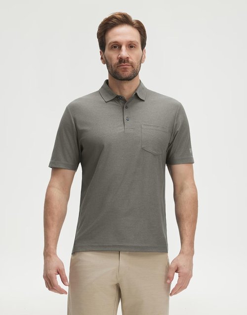 M MAELREG Golf Shirts for Men - Lightweight Moisture-Wicking Polo with Pocket | Short Sleeve Heather Design