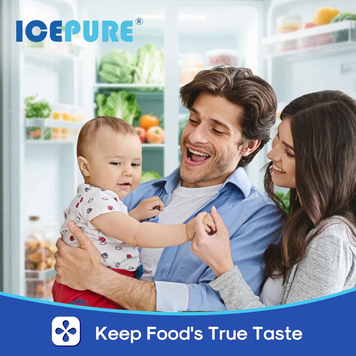 ICEPURE AF-2 Refrigerator Air Filter Replacement Cartridge Fit for Frigidaire RAF-2, FRGPAAF2, FRFS282LAF, FRFS2823AW, FRFS2823AS, GRMG2272BF, PRFS2883AF, 3PACK