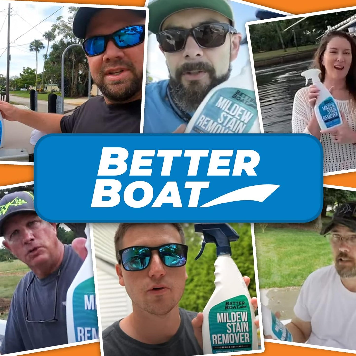 Better Boat Mold and Mildew Stain Remover - 22oz Spray for Fabric, Vinyl, Tile & Grout