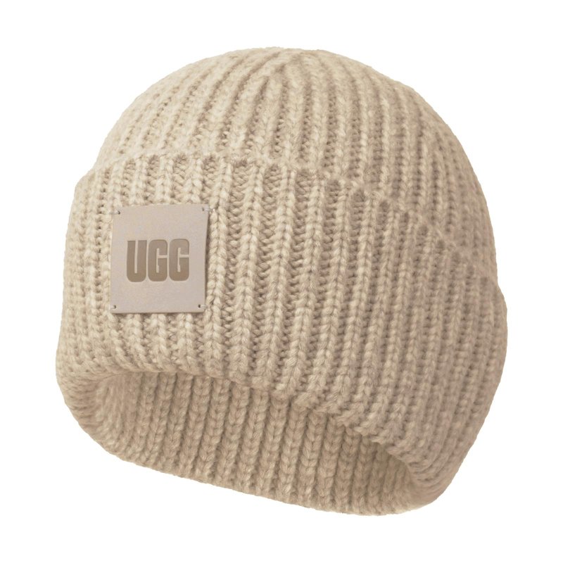 UGG Womens Chunky Rib Beanie Cream One-Size