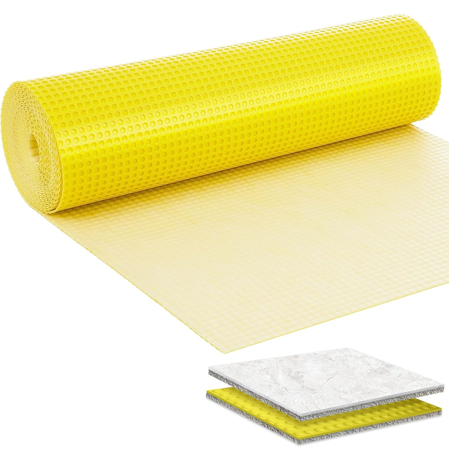 MAXKOSKO 54 Sq.Ft. Uncoupling Membrane for Tile, 1/8''(3mm) Thick Waterproof Heated Flooring Underlayment Mat Tile Crack Prevention for Bathroom Shower Kitchen Basement