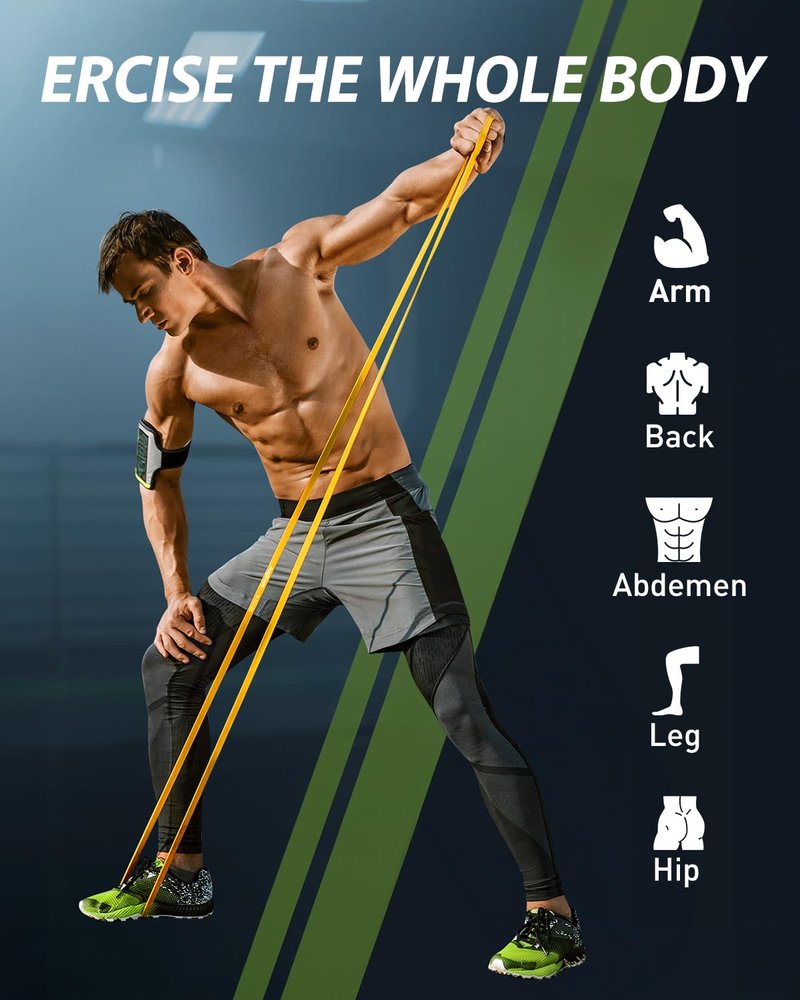 AugKnot Resistance Bands for Working Out: 5-Levels Exercise Bands Set - Pull Up Assistance Elastic Silicone - Physical Therapy/Training/Stretching- Home Gym for Women and Men