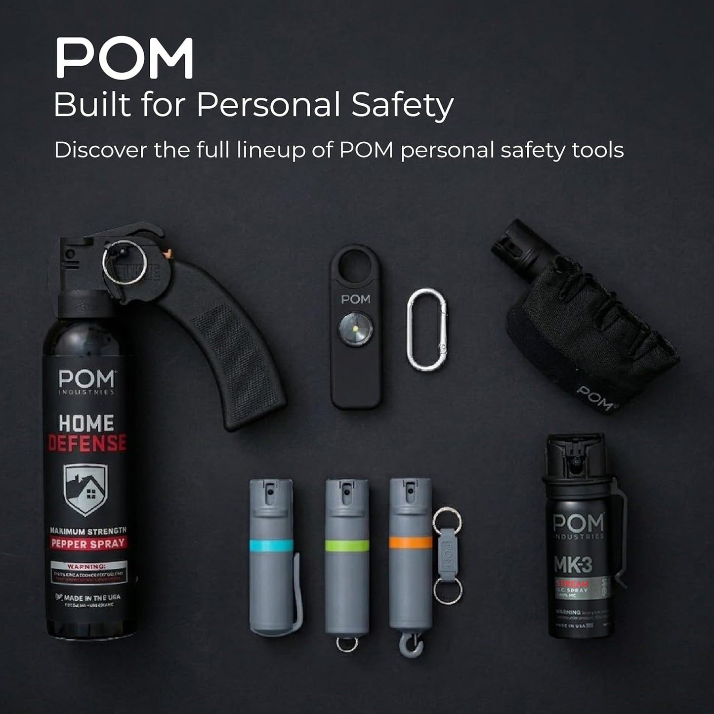 POM Pepper Spray - Maximum Strength OC Formula with UV Marking Dye | Compact Tactical Design, 0.5 fl oz
