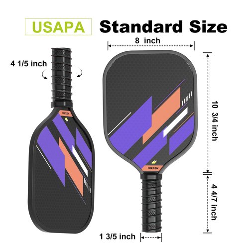 Hikeen Pickleball Paddles Sets of 4, Anti-Slip Grip bLightweight Pickleball Racket for Beginners with 1 Carrying Bag & 4 Pickleball Balls for Outdoor/Indoor Use