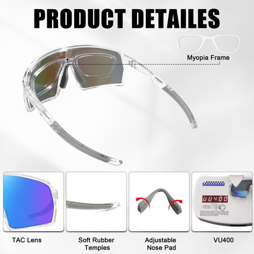 eyeezi Polarized Sports Sunglasses UV Protection Ventilation Design Outdoor Sports Running Cycling Baseball Glasses for Men Women