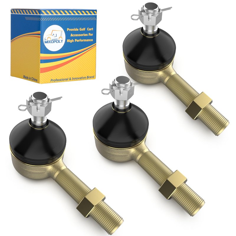 Mixopoly Golf Cart Tie Rod Ends for Club Car DS Gas and Electric 1976-2008, Set of 3 Left-Hand & Right-Hand Thread Ball Joint, Replaces OEM 7539 1011893 7540 1011895