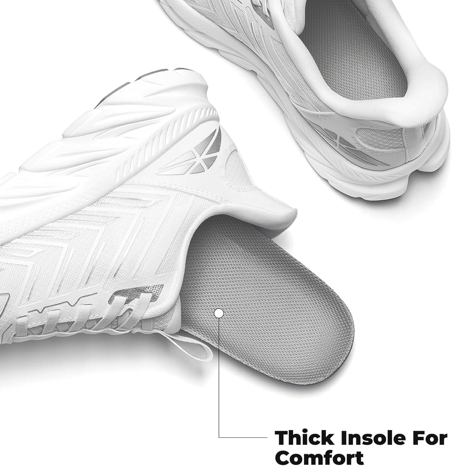 ALLSWIFIT Women's Comfortable Slip-On Walking Shoes - Breathable Non-Slip Athletic Sneakers for Gym & Running