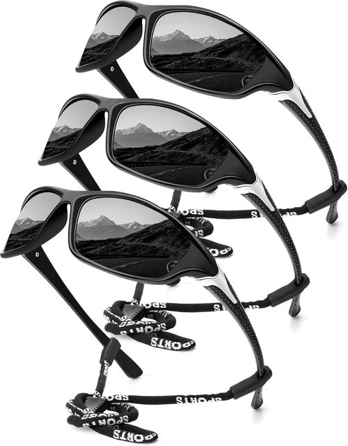 KALIYADI Polarized Sunglasses - Men's Sports UV Protection for Fishing, Driving & Cycling | 4 Pack