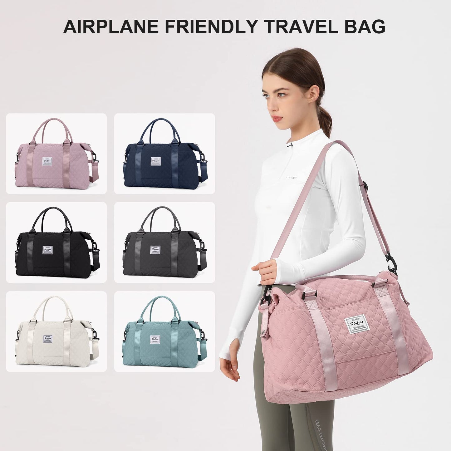 Travel Duffel Bag,Overnight Weekender Bags for Women with Wet Pocket
