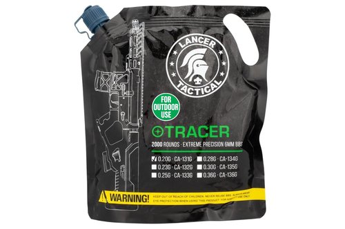 Lancer Tactical Airsoft Outdoor 6mm Tracer BBS 2000rds Green 0.20g-0.28g for Airsoft High FPS Performance-Outdoor Field Compliant