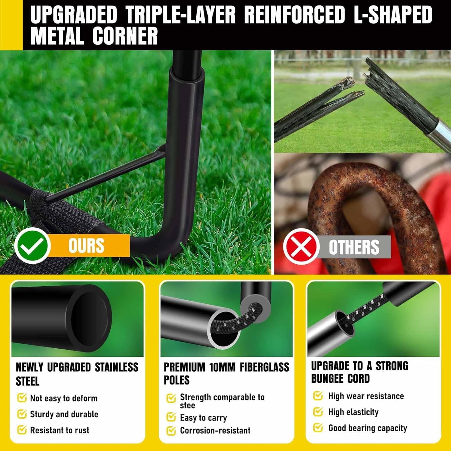 Soccer Goal | Skiennix Kids Soccer Goals Set - 2 Pack Portable Pop-Up Nets with Ball & Cones for Youth Training