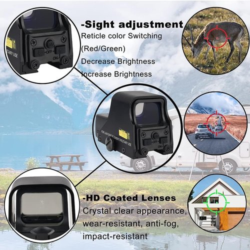 Holographic Sight 551 Red Dot Sight for Metal Green & Red Dot Sight Scope