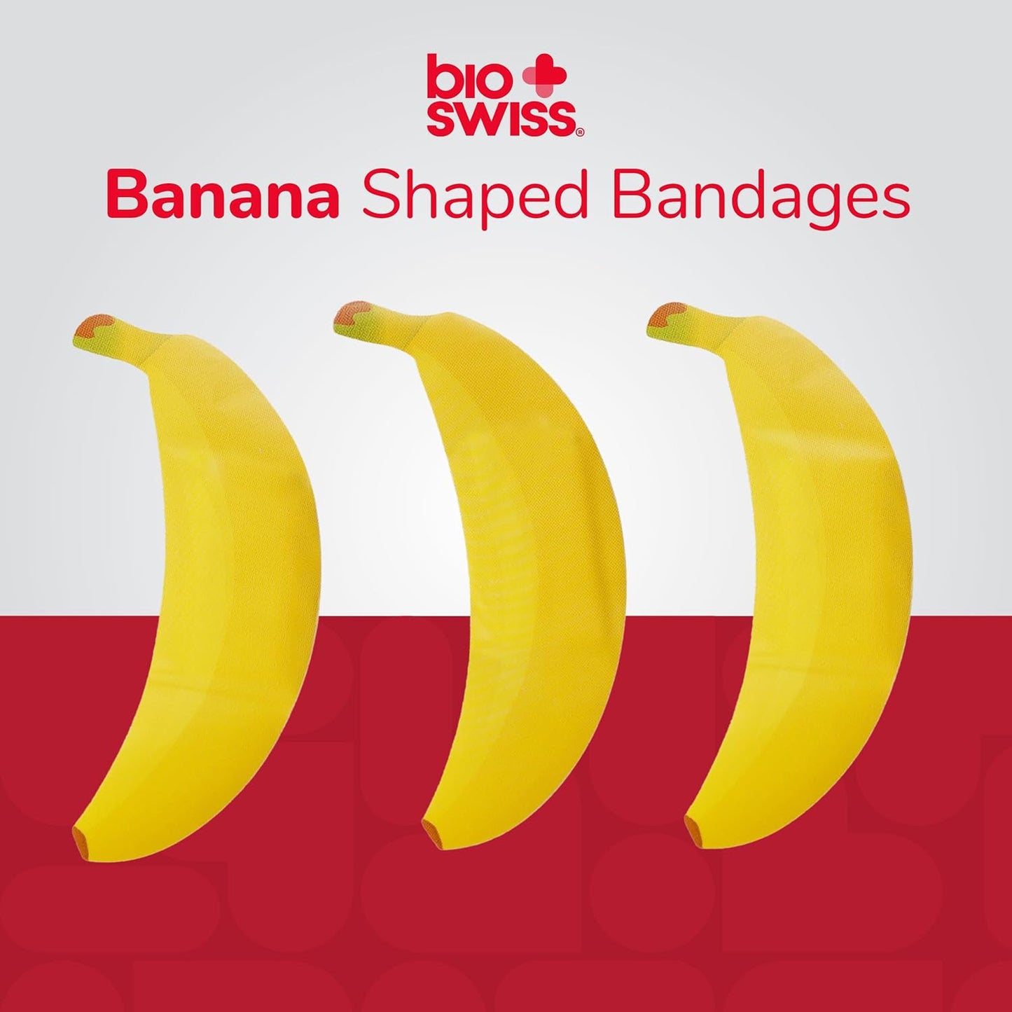 BioSwiss Self-Adhesive Banana Shaped Bandages - Latex Free & Sterile Wound Care | 50 Count