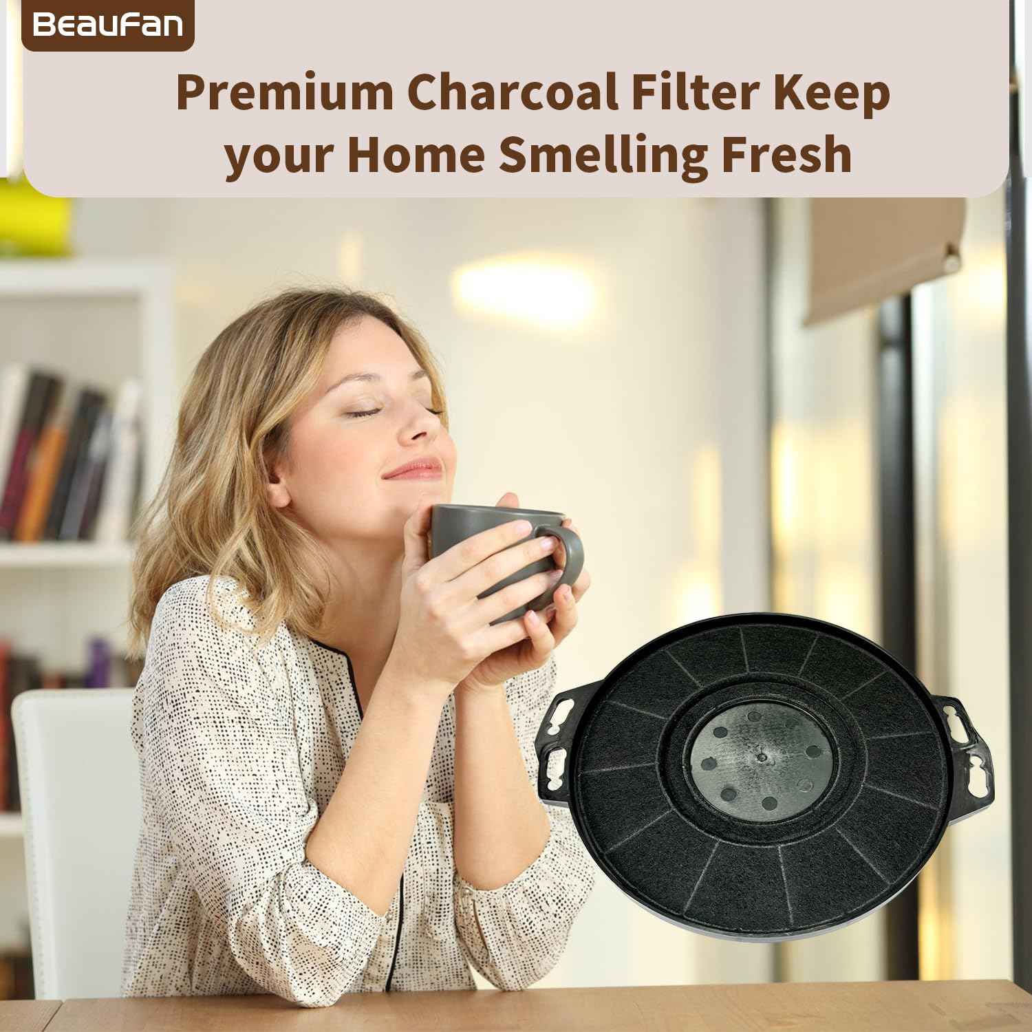 Beaufan 2 Pack CACF006 Charcoal Filters Replacement for CIARRA Range Hood Models CAS75918B, CAB75918B, CAS75918A, CAS75905, CAB75905