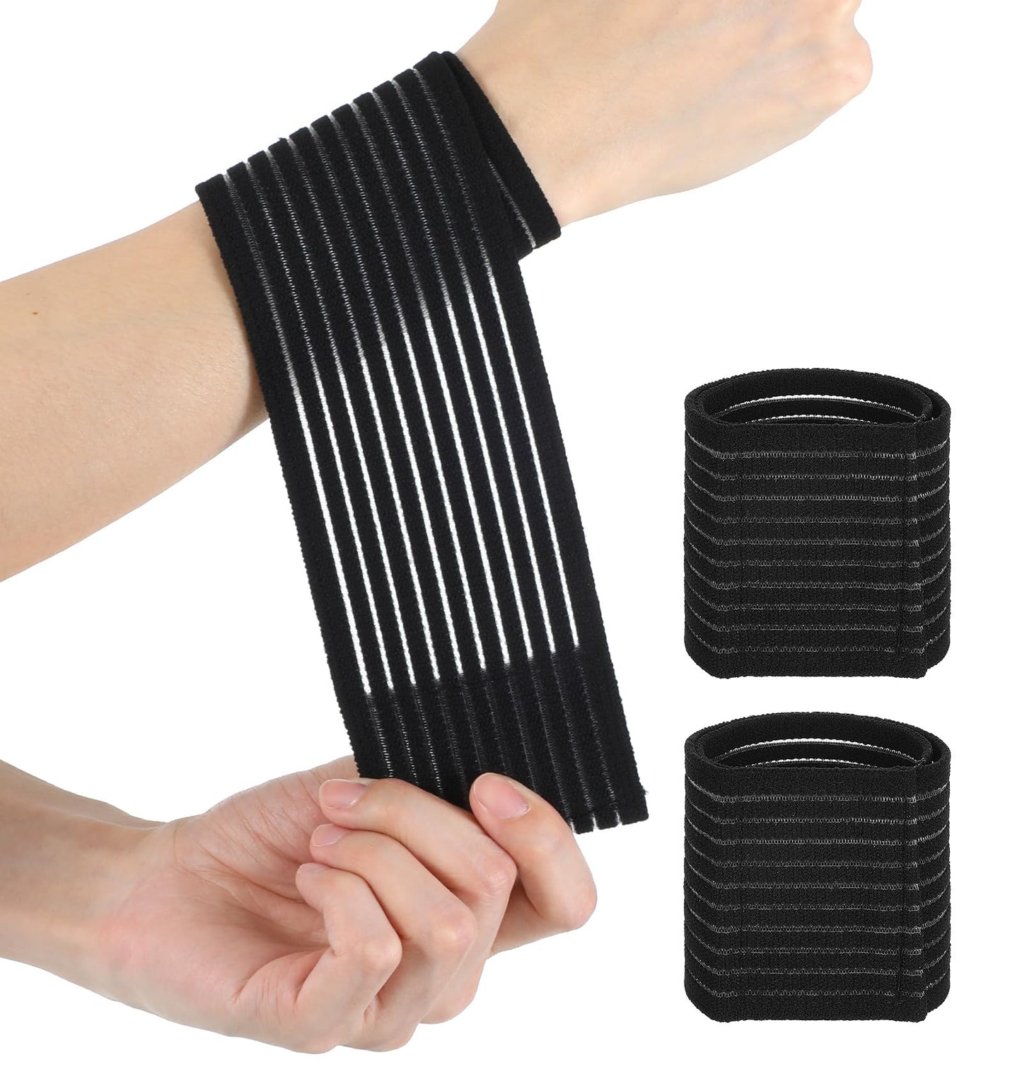 ValueBargain 2-Pack Wrist Sleeve, Wrist Brace for Weightlifting, Arthritis & Tendonitis, Breathable Black Elastic Wrists Brace for Tennis, Basketball, Weightlifting