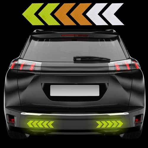 PATIKIL Reflective Stickers, 30 Pcs Safety High Visibility Reflective Sticker Waterproof Driveway Reflectors for Bicycle, Motorcycle, Fluorescent Green (Square)