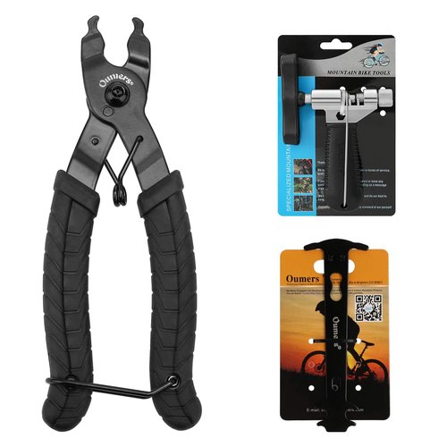 Oumers Bike Chain Tool Set, Bike Chain Plier Bike Chain Splitter Chain Wear Indicator 3 Pairs Bicycle Missing Link for 6/7/8/9/10 Speed Easy Using Chain Remover Closer