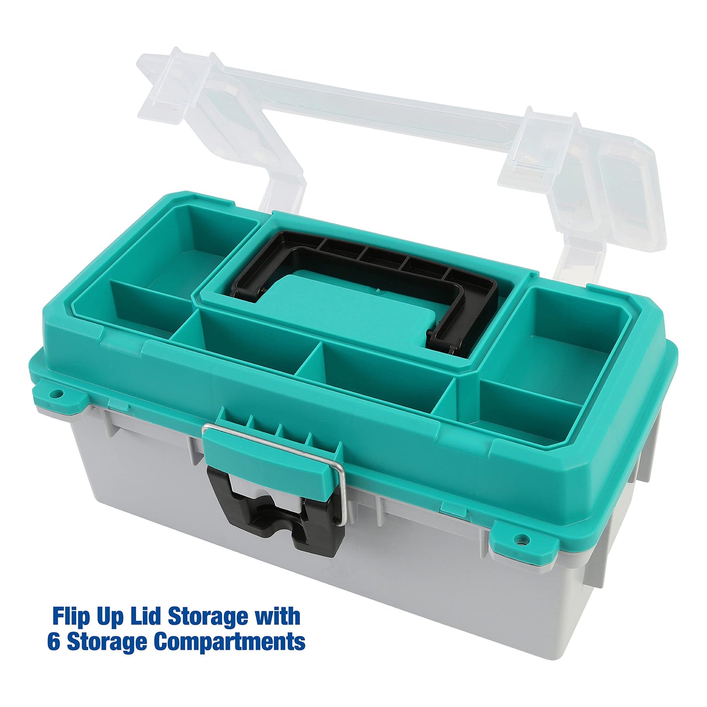 Sheffield 12671 13" Tackle Box, Tool Box, Craft Storage, Fishing Gear and Art Supply Storage Organizer, Gifts for Men, Gifts for Women, Made in USA