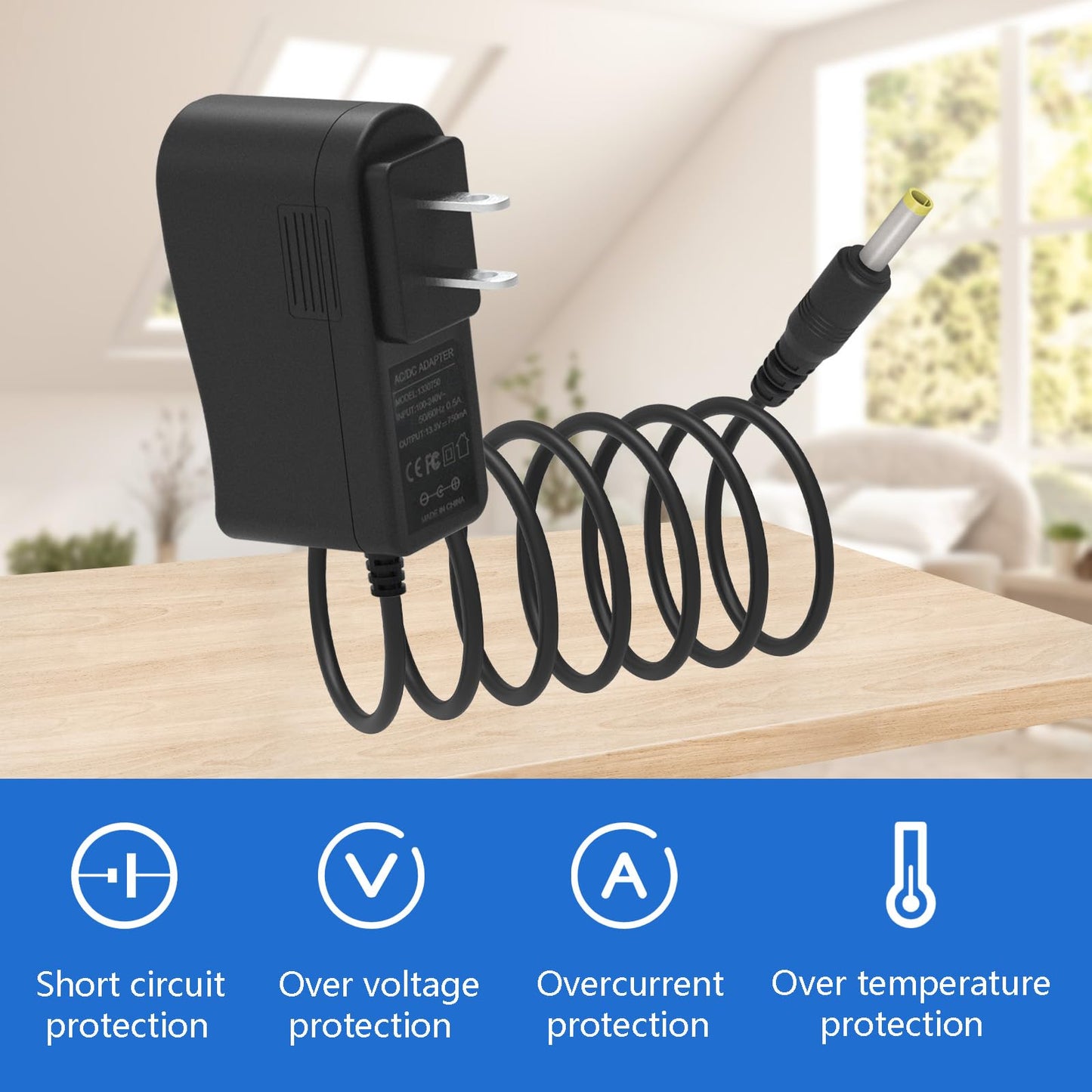 Replacement Adapter DK12-133075A-U ZD012S133075USD for Shark Charger CH951 CH951C CH950 CH950C CH955 CH963AMZ CH964AMZ UltraCyclone Pet Pro Plus Cordless Handheld Vacuum Power Supply Power Cord