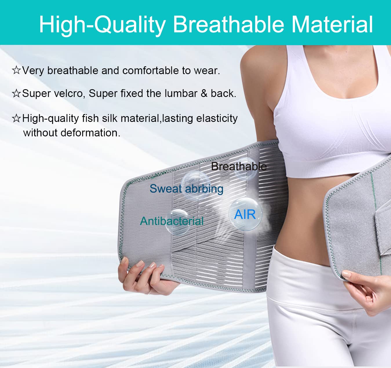 TANDCF Entire Back Brace, Lumbar Support Belt for Women & Men, Adjustable Waist Trainer Belt for Entire Back Pain Relief,Keeps Your Spine Straight and Safe (L)