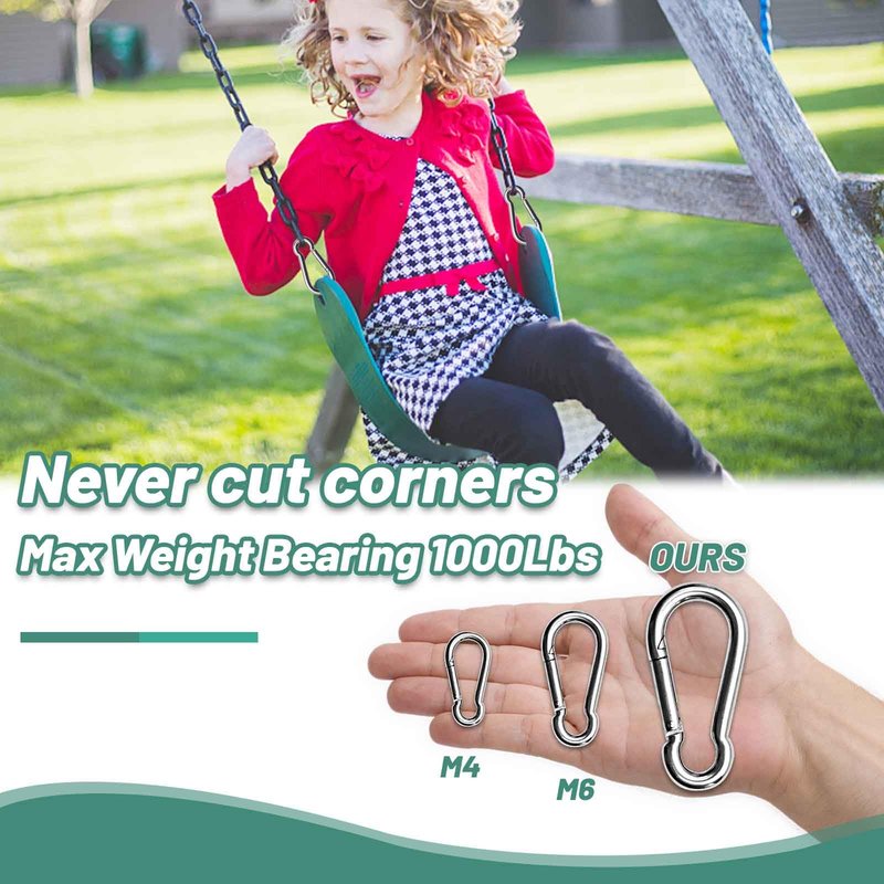 Pixel Panda 4 Inch Heavy Duty Gym Carabiner Load 1000lbs, 2 Pack Large Carabiner Clips, Carabiner for Fitness Attachment, Gym, Swing, Hammock