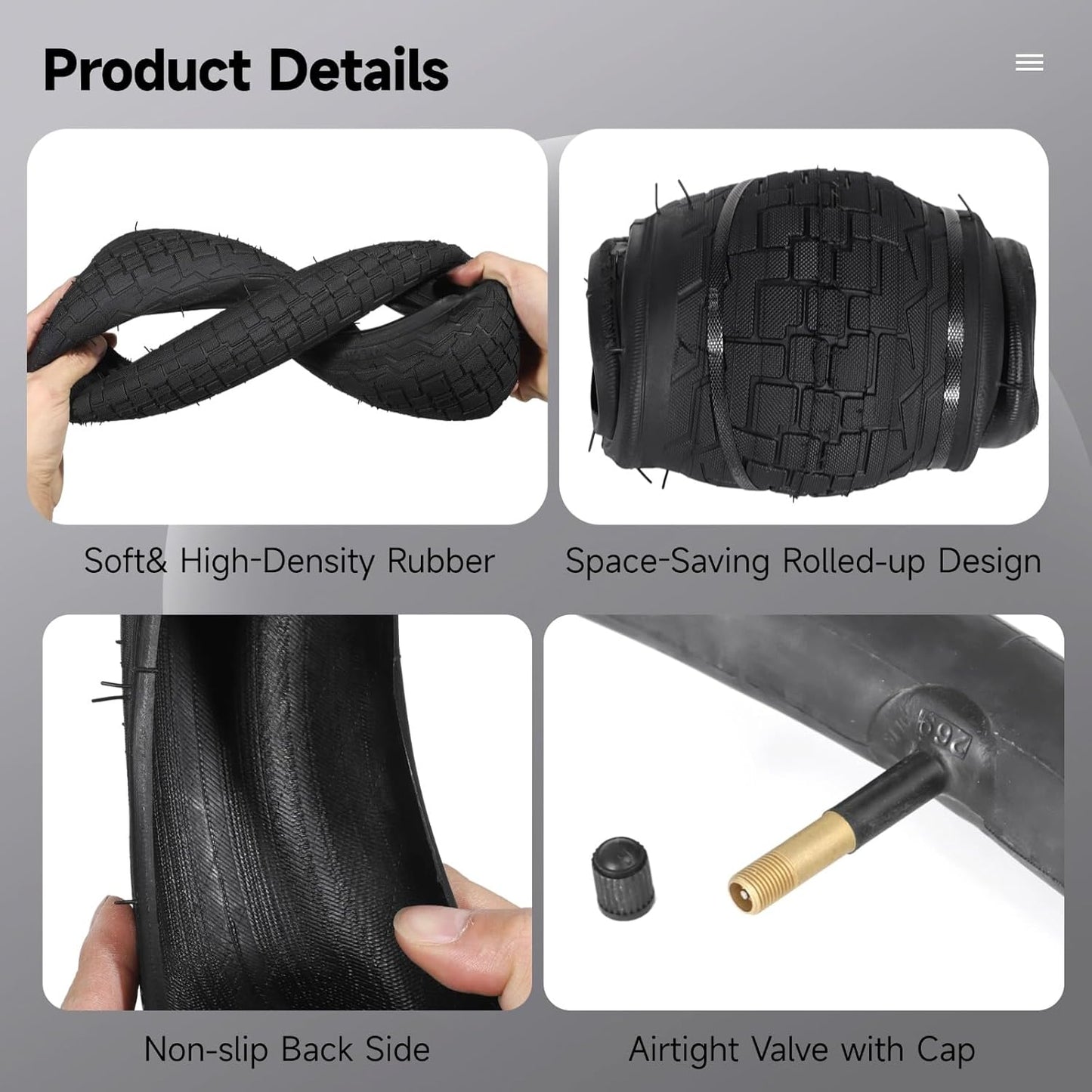 Yeesport 12.5" Kid Bike Tire - Heavy Duty 12.5x2.25 Inner Tubes with Repair Kit | Durable Schrader Valve