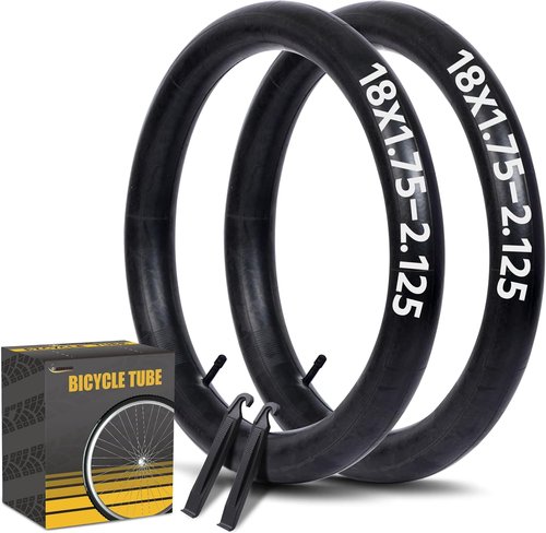 AV32mm Schrader Valve Bike Tubes by [Brand Name] - 2 Pack 18 Inch Butyl Rubber Inner Tubes with Tire Levers